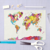 Papier Mousseline couleurs de carte du monde (Artisanat)