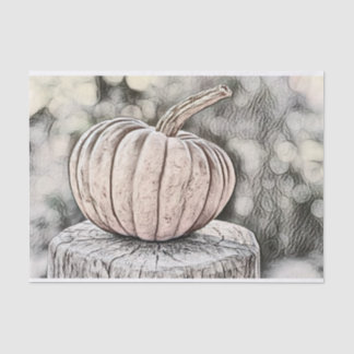 Papier Mousseline Couleurs de chute vintage automne citrouilles aqua