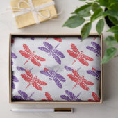 Papier Mousseline Couleurs DIY, Libellules Rouge Violet (Cadeau)