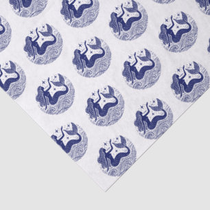 Papier Mousseline Couleurs DIY Sultry Mermaid in Waves Bleu