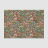 Papier Mousseline Couleurs vives mignonnes Cercles rétro Motif flora (Recto)