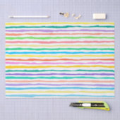 Papier Mousseline Couleurs vives rayures dessinées à la main motif (Artisanat)