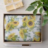 Papier Mousseline Country Aquarelle Tournesol jaune  (Cadeau)