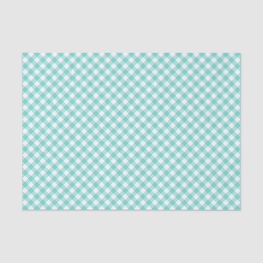 Papier Mousseline Country Chic Pastel Mint Turquoise En vichy (Recto)