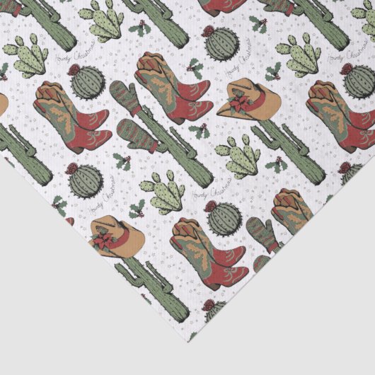 Papier Mousseline Country Cowboy Howdy Noël (Détail)
