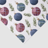 Papier Mousseline Country Red Blue Ornaments Christmas (Détail)