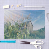 Papier Mousseline Country Rustic Grange Blue Sky Sun Rays (Artisanat)