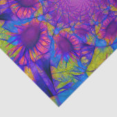 Papier Mousseline Coupage Abstrait jaune bleu pourpre des tournesols (Détail)