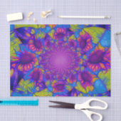 Papier Mousseline Coupage Abstrait jaune bleu pourpre des tournesols (Artisanat)