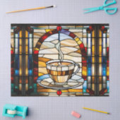 Papier Mousseline Coupe et soucoupe de café en verre teinté Faux pou (Artisanat)