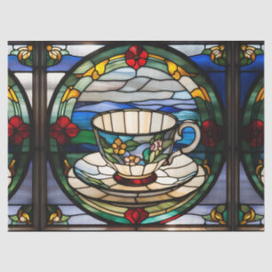 Papier Mousseline Coupe et soucoupe de thé en verre de Faux pour le
