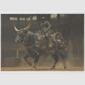 Papier Mousseline Coupe Steampunk Bull Rodeo Rider (Recto)