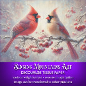 Papier Mousseline Couple cardinal mignon Rustique Forêt Découpage