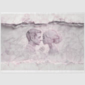 Papier Mousseline Couple en marbre avec découpage X2 en Rose (Recto)