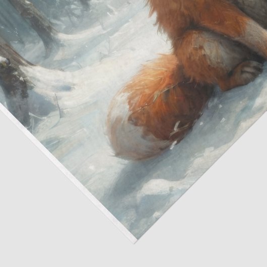 Papier Mousseline Couple Fox confortable - Découpage - (Détail)