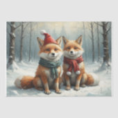Papier Mousseline Couple Fox confortable - Découpage - (Recto)