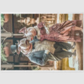 Papier Mousseline Couple Hippo victorien Découpage (Recto)