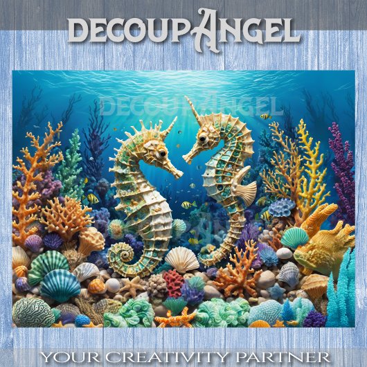 Papier Mousseline Couple sous-marin Seaunicorn - Découpage -