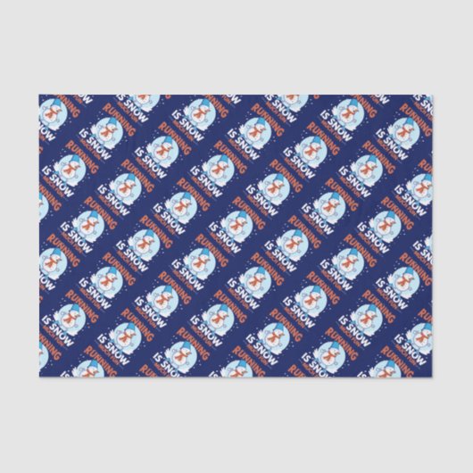 Papier Mousseline Coureur par temps froid - Courir est neige beaucou (Recto)
