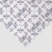 Papier Mousseline Couronne argentée de diamants du coeur (Détail)