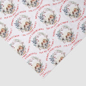 Papier Mousseline Couronne de Noël avec fleurs blanches et photo (Détail)