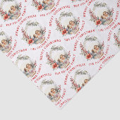 Papier Mousseline Couronne de Noël avec fleurs rouges et photo (Détail)