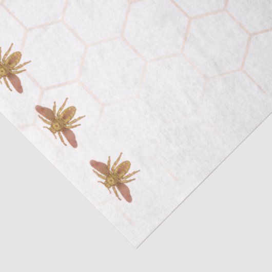 Papier Mousseline Couronne de Reine Abeille Or Rose Découpage de Pré (Détail)