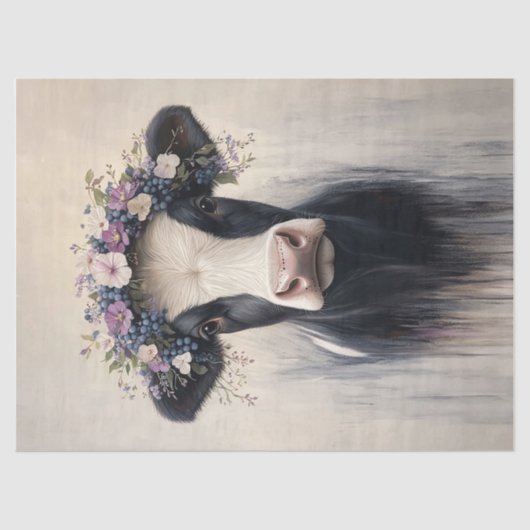 Papier Mousseline Couronne pourpre de vache laitière Découpage (Recto)