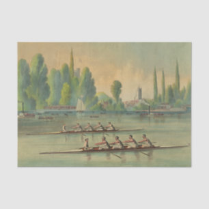 Papier Mousseline Course de bateaux d'équipage de rameurs vintage