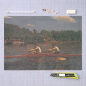 Papier Mousseline Course en bateau d'aviron sur la rivière (Artisanat)