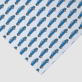 Papier Mousseline Course Voitures Course Retro Bleu Anniversaire Enf (Détail)