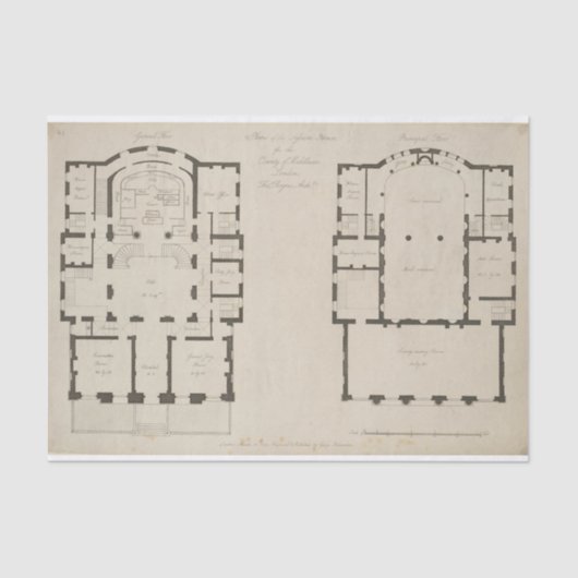 Papier Mousseline Court Room Detail London UK Diagram Decoupage (Recto)