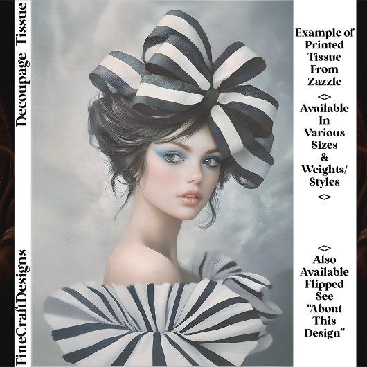 Papier Mousseline Couture Inspired Fashion Portrait EV1R Decoupage