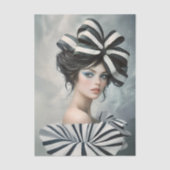 Papier Mousseline Couture Inspired Fashion Portrait EV1R Decoupage (Recto)