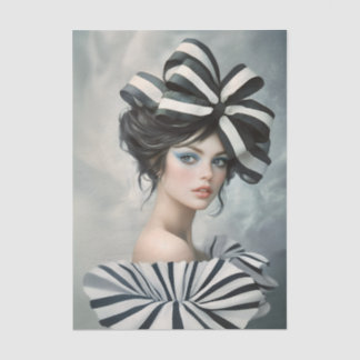 Papier Mousseline Couture Inspired Fashion Portrait EV1R Decoupage