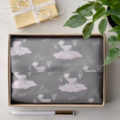 Papier Mousseline Couture rose et gris Ballerina Anniversaire (Cadeau)