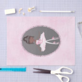 Papier Mousseline Couture rose et gris foncé Ballerina fête d'annive (Artisanat)