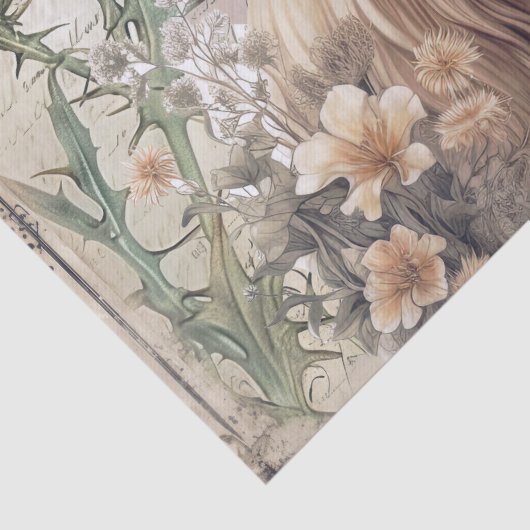 Papier Mousseline Cow Highland Scotland Thistère Aquarelle (Détail)