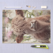 Papier Mousseline Cow Highland Scotland Thistère Aquarelle (Artisanat)