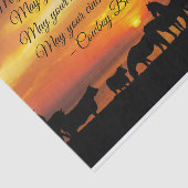 Papier Mousseline Cowboy Bienheureux Cheval Bataille Coucher de sole (Détail)