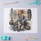 Papier Mousseline Cowboy Free Spirit Retro Western Decoupage (Artisanat)