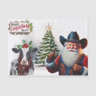 Papier Mousseline Cowboy père Noël