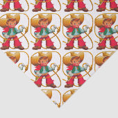 Papier Mousseline Cowboy Retro Boy Child Cute Western (Détail)