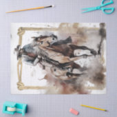 Papier Mousseline Cowboy Ride Western Man Horse (Artisanat)