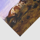 Papier Mousseline "Cowboys Roping a Steer" par Charles M Russell (Détail)