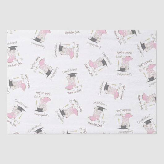 Papier Mousseline Cowgirl Graduation Pays Parti occidental (Recto)