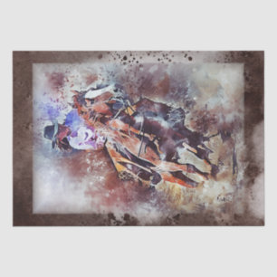 Papier Mousseline Cowgirl Western Barrel Racing