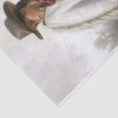 Papier Mousseline Cowgirl With Spotted Horse In Field Decoupage (Détail)