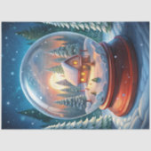 Papier Mousseline Cozy Christmas scene wreath rustic tissue paper (Recto)