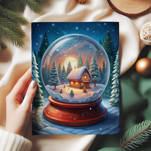 Papier Mousseline Cozy Christmas scene wreath rustic tissue paper